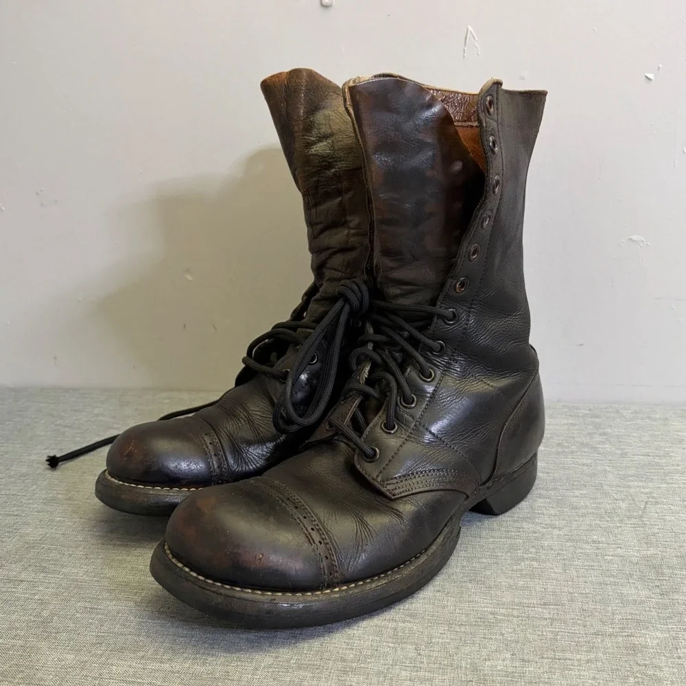 Corcoran Jump Boots Men 7C Vintage 60s Army Military Leather Combat Cap Toe